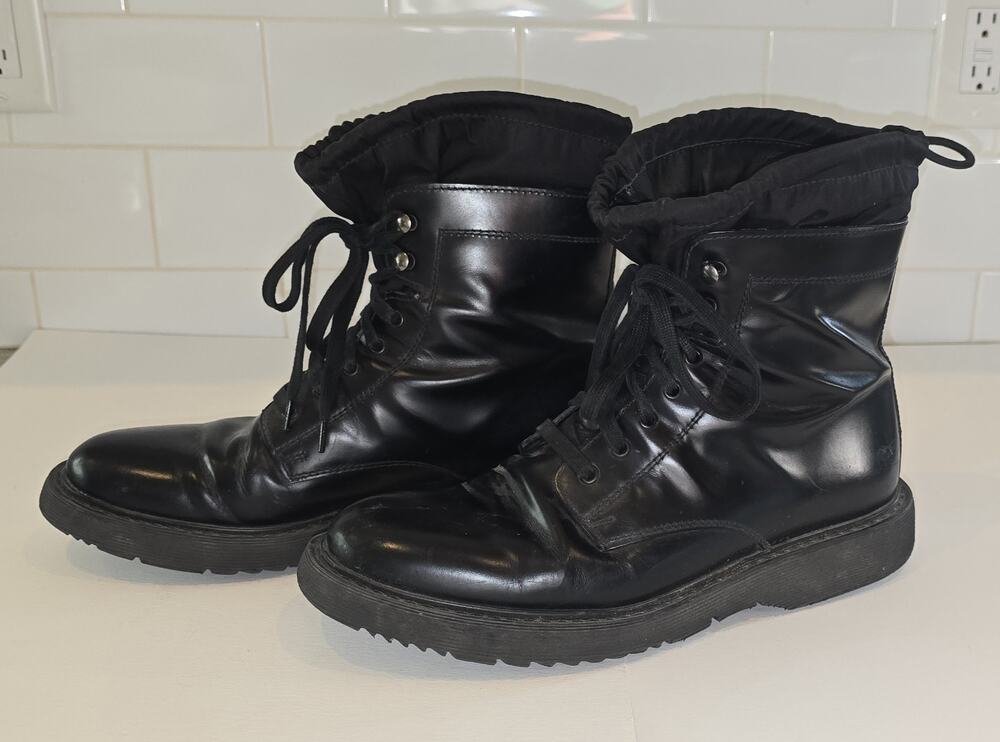PRADA Combat Boots 2TG078 BLACK Mens Size 10.5